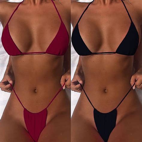 6 Kleuren Sexy String Bikini Set Vrouwen Badmode Bandage Push Up Padded Badpak Micro Bikini