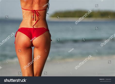 Sexy Back Beautiful Woman Red Bikini Stock Photo 118864600 Shutterstock