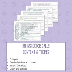 Gcse English Literature An Inspector Calls Complete Bundle Character