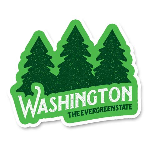 Washington The Evergreen State Sticker Etsy