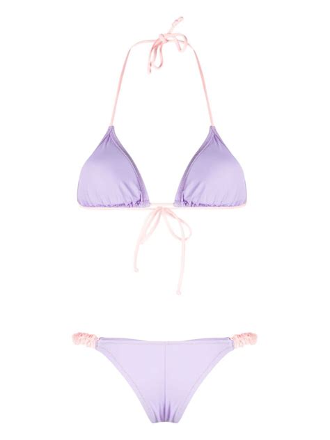 Reina Olga Miami Triangle Bikini Set In Violet Modesens