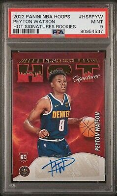 Panini Nba Hoops Hot Signatures Rookies Peyton Watson Auto Rc