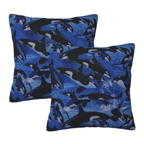 Home Throw Pillow Covers Killer Whales Orcas Ocean Sea Square Thick