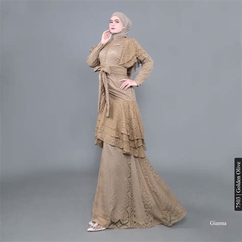 Jual Ano Outfit Gianna Dress Mermaid Brukat Premium Gamis Duyung