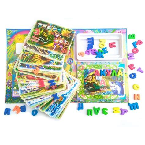 3D книга-игра "Новые Веселые буквы и слова" (карточки+буквы)