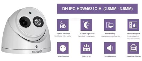 Dahua IPC-HDW4631C-A 6MP HD POE IR IP Camera Supiler