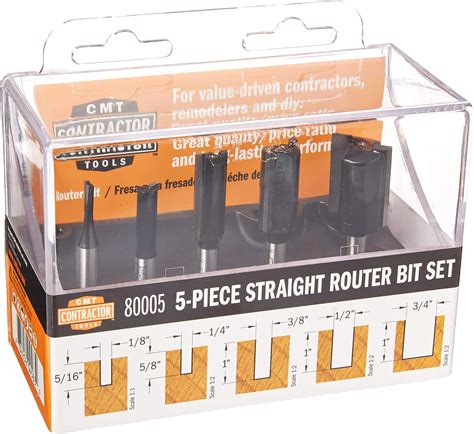 Cmt Piece Router Bit Set Inch Shank Straight