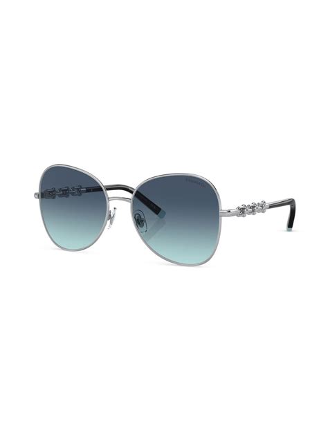 Tiffany And Co Eyewear Oversized Round Frame Sunglasses Farfetch