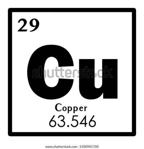 Copper Element Periodic Table Vector Illustration Stock Vector Royalty