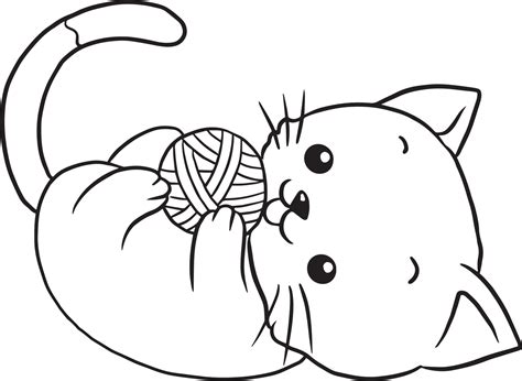 white cat coloring page