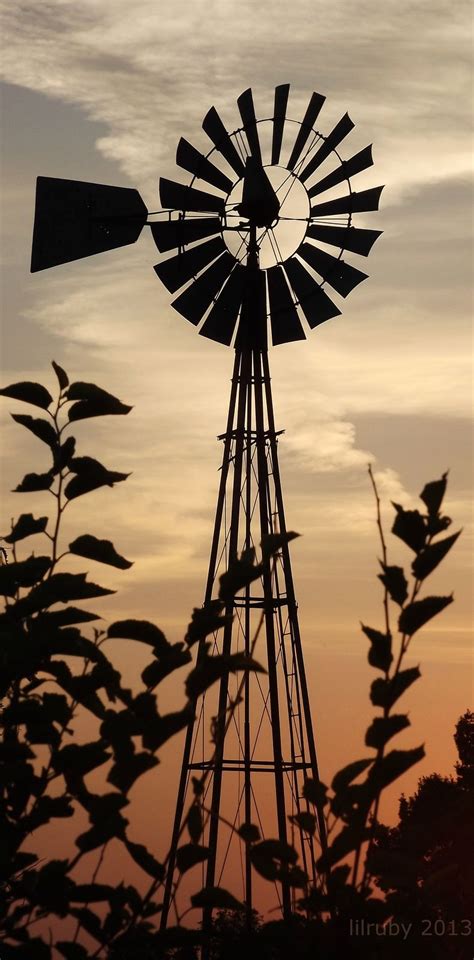 Farm Windmill Silhouette