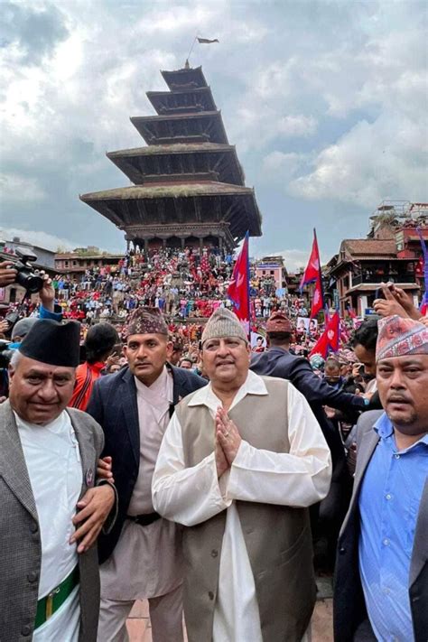 Thousands Of Supporters Welcomed The Former King Gyanendra Bir Bikram