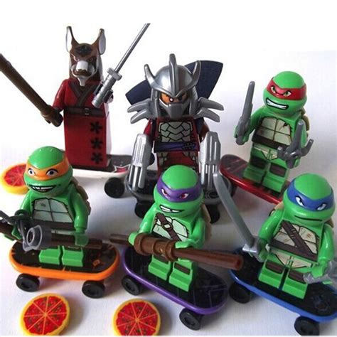 Teenage Mutant Ninja Turtle TMNT 6pcs Lego Minifigure Toys Set