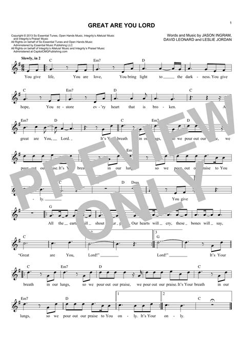 Great Are You Lord | Sheet Music Direct