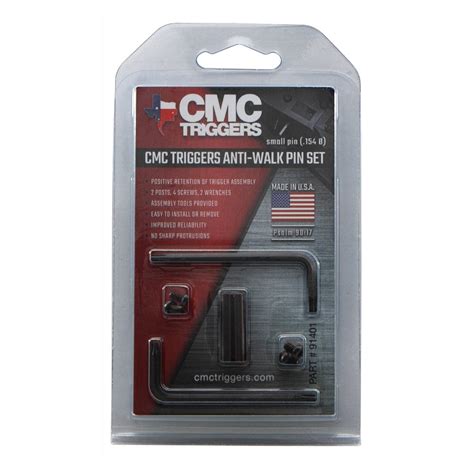 Cmc Triggers 91401 Anti Walk Pin Set Small Black Anodized Steel Ar 15 Texas Shooter S Supply