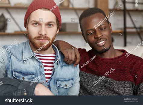 Homosexuality Interracial Relationships Love Happiness Concept Stock