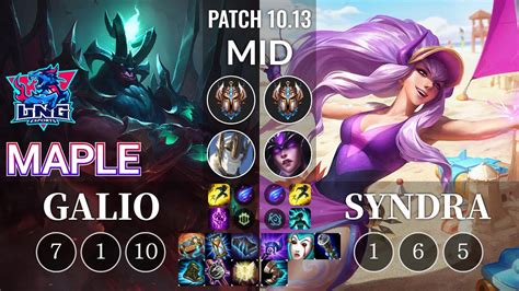 LNG Maple Galio Vs Syndra Mid KR Patch 10 13 YouTube