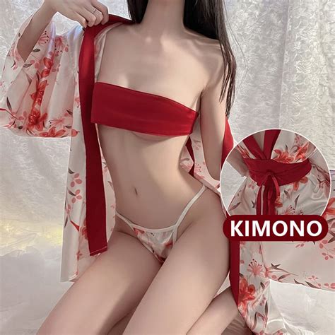 Kimono Sexy Pour Femmes Lingerie Pour Femmes Impression Cardigan Ultra Court Kimono Pour