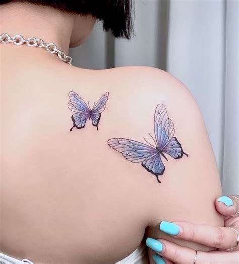 Butterfly Tattoos On Shoulder Blade