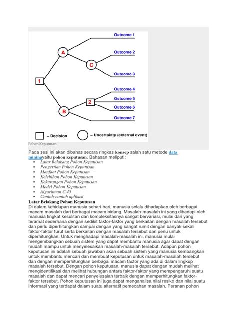 Contoh Soal Dan Penyelesaian Diagram Pohon Keputusan Berbagai Contoh