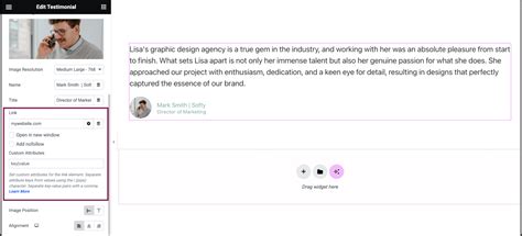 Testimonial widget | Elementor