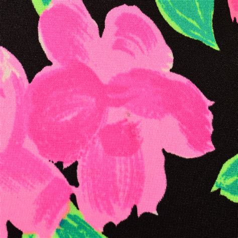 VINTAGE NEON SWIMSUIT M L S Hot Pink Black Green Rose Print Etsy