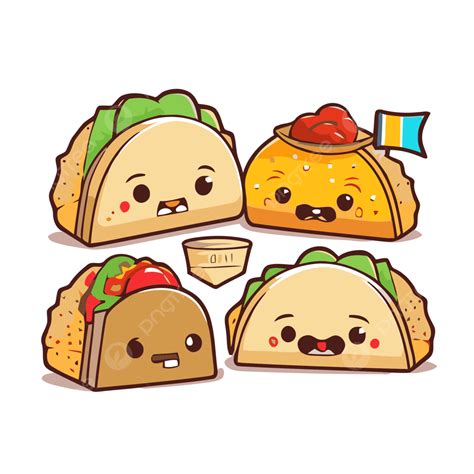 Tacos Mexicanos Vector Png Dibujos Pegatina Clipart Algunos Tacos En