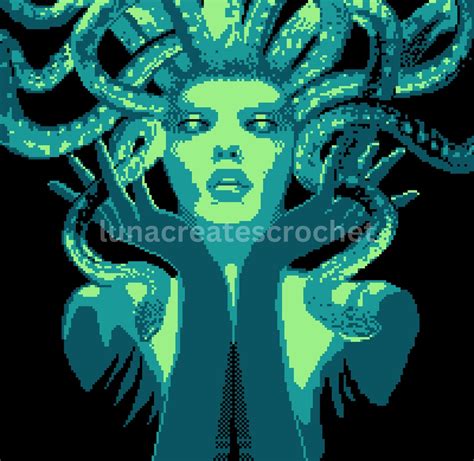 Medusa Tapestry Crochet Single Or Double Crochet Tapestry Blanket