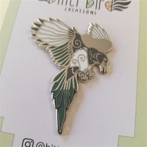 Magpie Hard Enamel Pin Badge Etsy