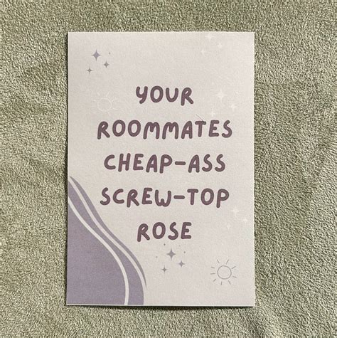 Your Roommates Cheap Ass Screw Top Rose Personalised Wine Etsy