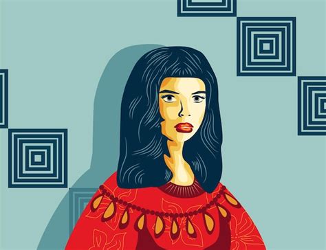 Premium Vector Girl In Red Dress