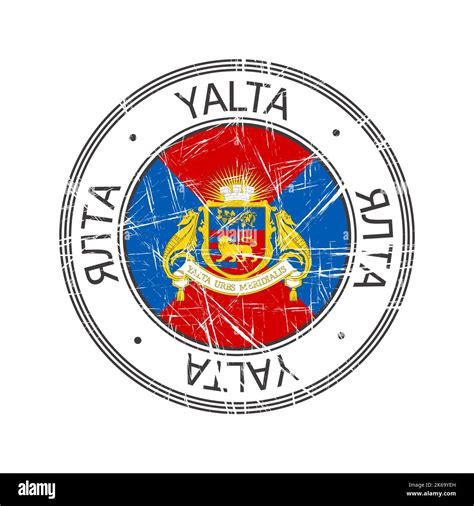 Yalta Ukrainian city vector grunge rubber stamp over white background ...