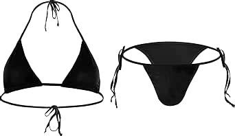 Jiahg Mens Underwear Bikini Halter Bra Briefs Sissy Nightwear Lingerie Set Tie Side Pouch Panty