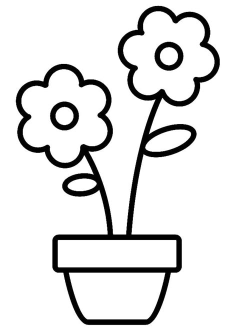 Flower Pot Coloring Page Flower Pots Pots And Colorin