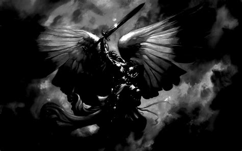 Black And White Angel Wallpaper