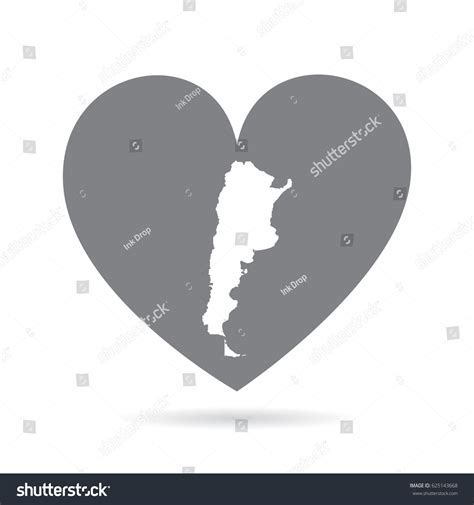 Argentina Heart Heart Shape Icon White Stock Vector (Royalty Free