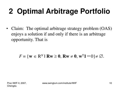 optimal arbitrage strategy powerpoint