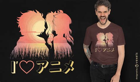 I Love Anime T Shirt Design Vector Download