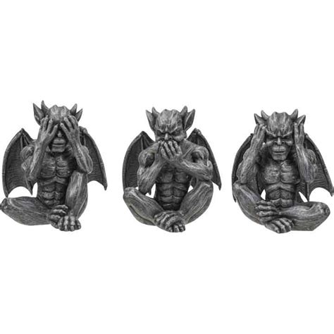 No Evil Gargoyle Statue Set