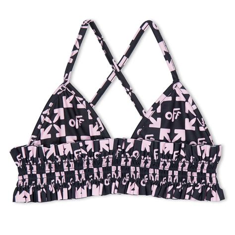 Off White All Over Print Bikini Set Infants Black Pink Sportsdirect