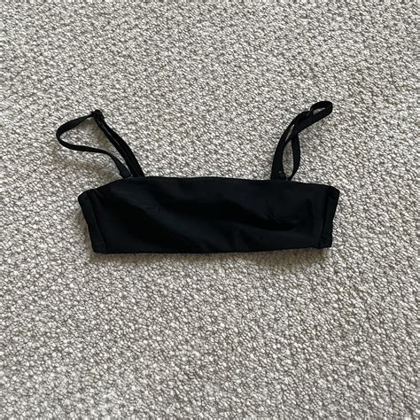 Black Bandeau Bikini Top From Aerie Size Depop