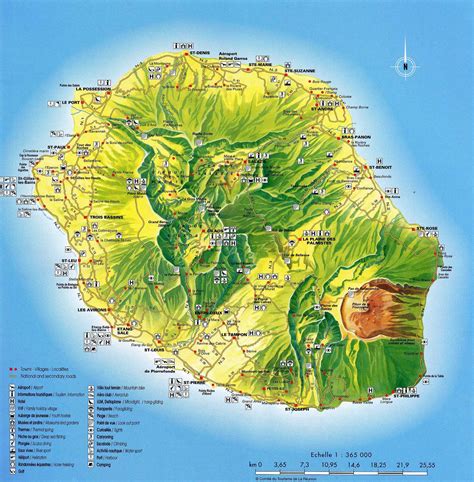 carte de la reunion la reunion cartes des villes relief politique