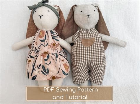 Basic Bunny Sewing Pattern Rabbit With Clothing Instant Download ...