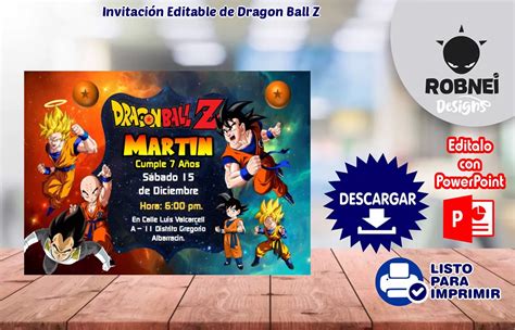 Descargar Invitación de Dragon Ball Z GRATIS