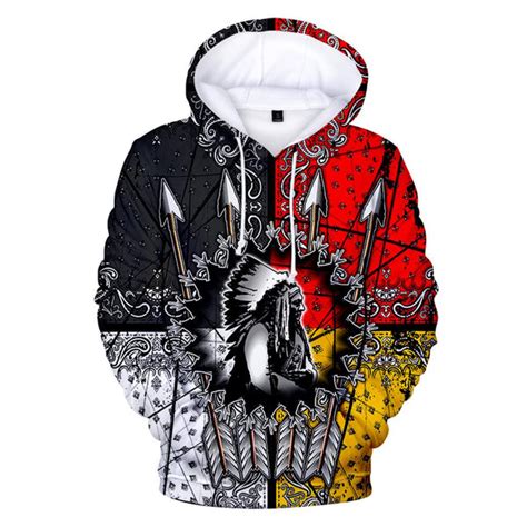 Native American Chief 3d Pullover All Over Hoodie Powwow Store