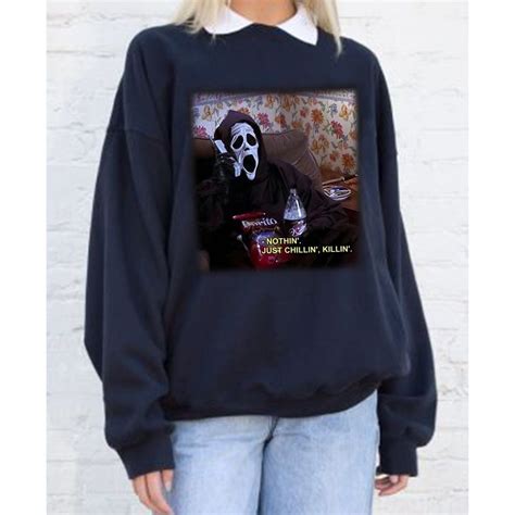 Nothin Chillin Killin Horror Sweatshirt Lets Watch Scary Movies