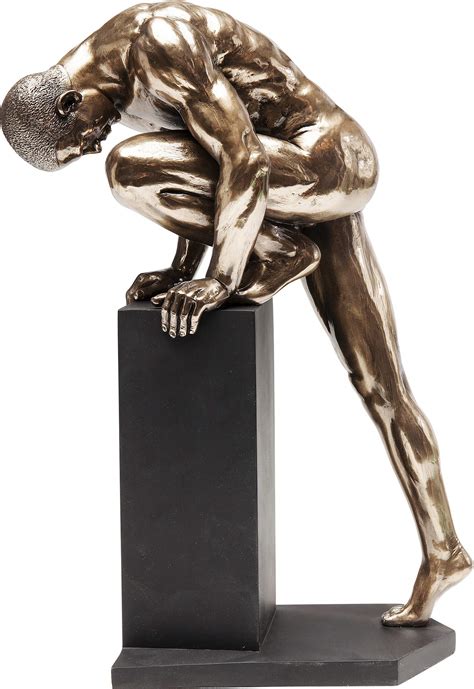 Kare Design Deko Objekt Nude Man Stand Bronze Cm Bronzefarbene Skulptur Nackter Mann