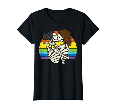 Lesbian Gay Skeletons Rainbow Lgbt Halloween Pride Women T Shirt Walmart