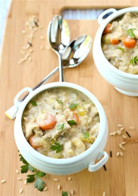 Slow Cooker Creamy Chicken And Wild Rice Soup Rachel Cooks