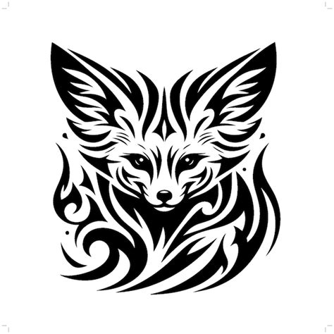 Premium Vector Fennec Fox Fox In Modern Tribal Tattoo Abstract Line